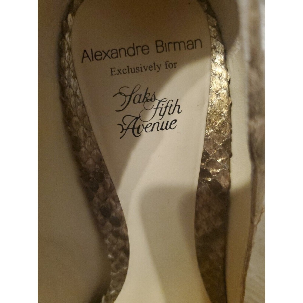 Alexandre Birman Saks Fifth Avenue Women's Heels Size 7 Gold Animal Print Luxe - Picture 6 of 11